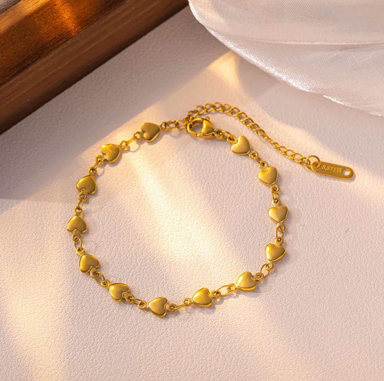 Heart-Shaped Stainless Steel Bracelet for Women