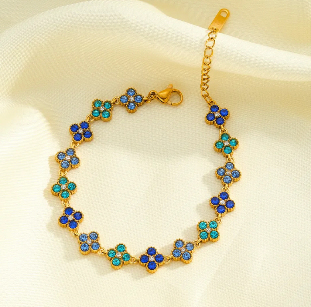 Geometric Rhinestone Stainless Steel Bracelet for Women