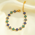 Geometric Rhinestone Stainless Steel Bracelet for Women