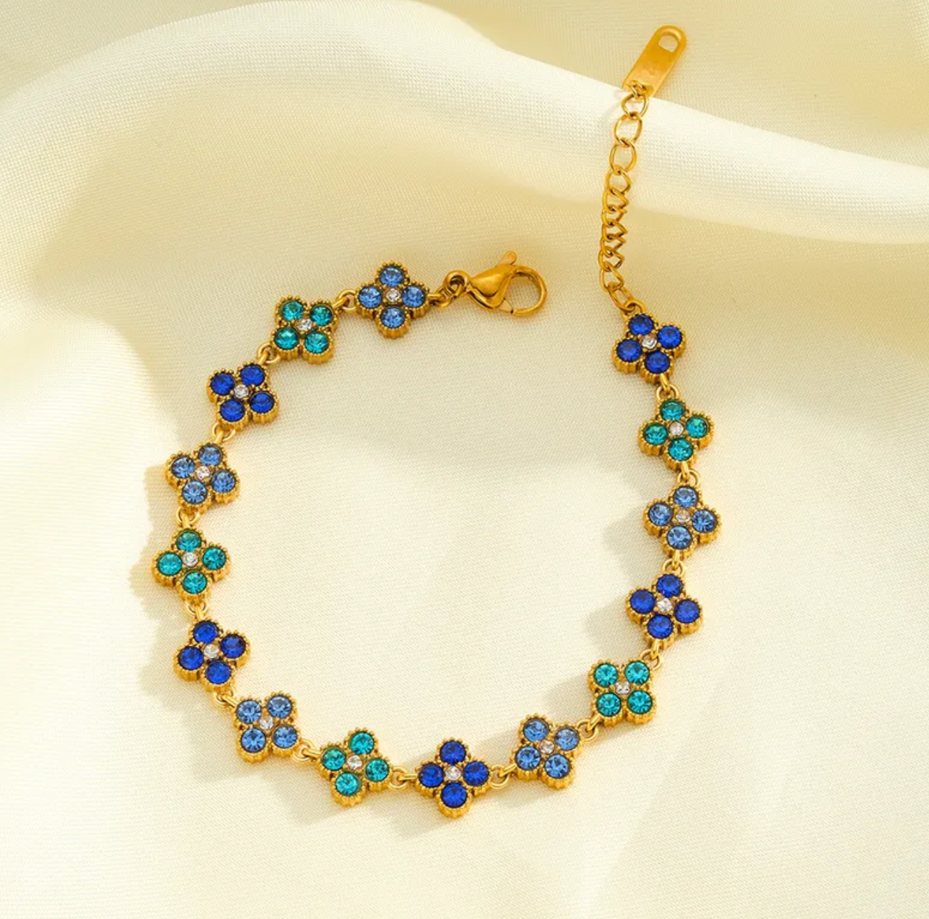Geometric Rhinestone Stainless Steel Bracelet for Women